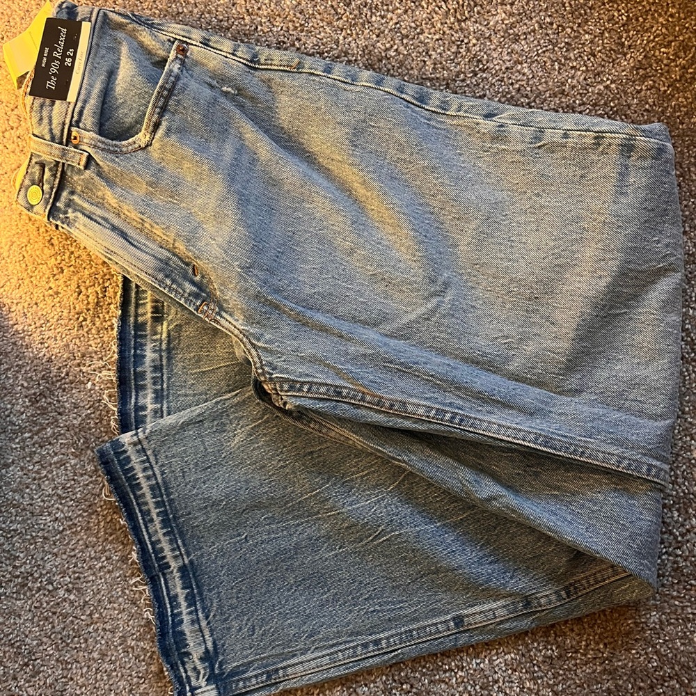 High-Waist Light Wash Denim Midi Skirt
